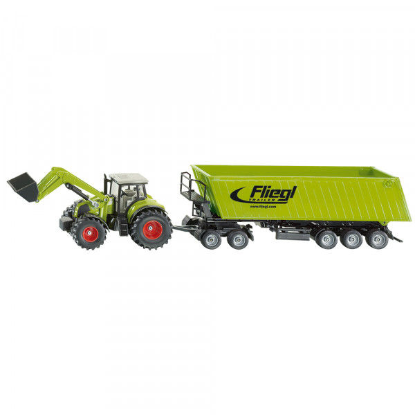 Spielzeug Traktor Claas m.Frontlader, Dolly, Mulde